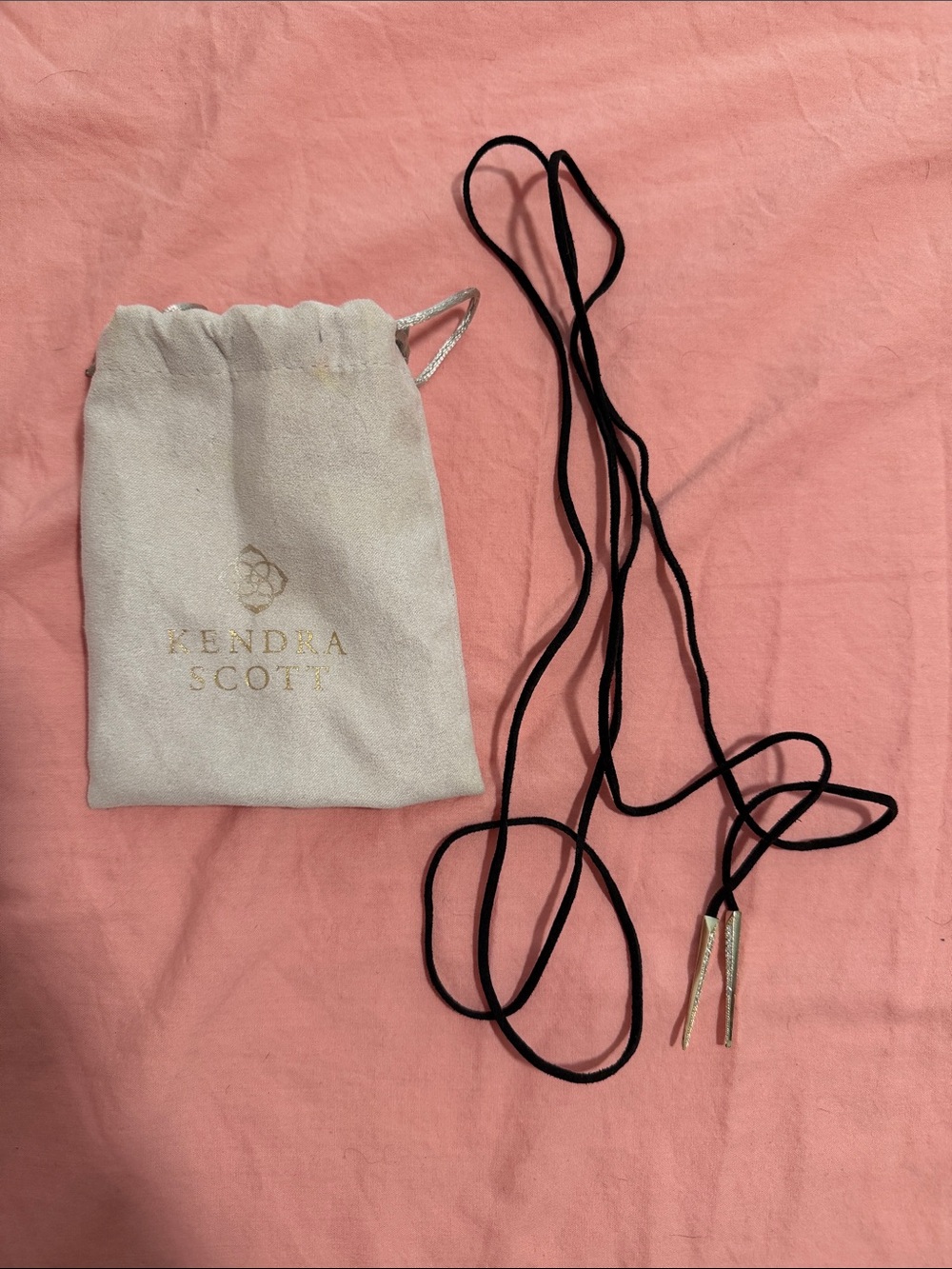 Kendra Scott Black Suede Wrap Necklace